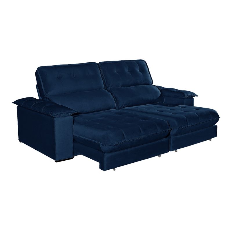 Sofa-Retratil-e-Reclinavel-Bom-Pastor-Girona-3-Lugares-210m-Molas-Ensacadas-Azul-Veludo-Luxo-5