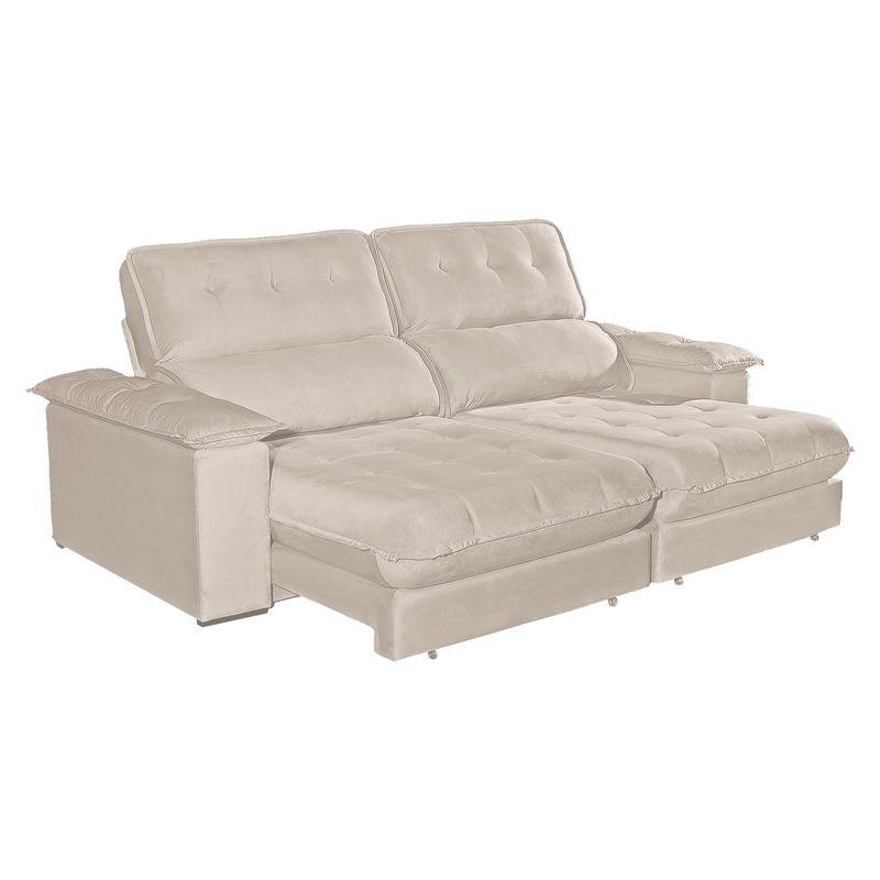 Sofa-Retratil-e-Reclinavel-Bom-Pastor-Girona-5-Lugares-290m-Molas-Ensacadas-Bege-Veludo-Luxo-5