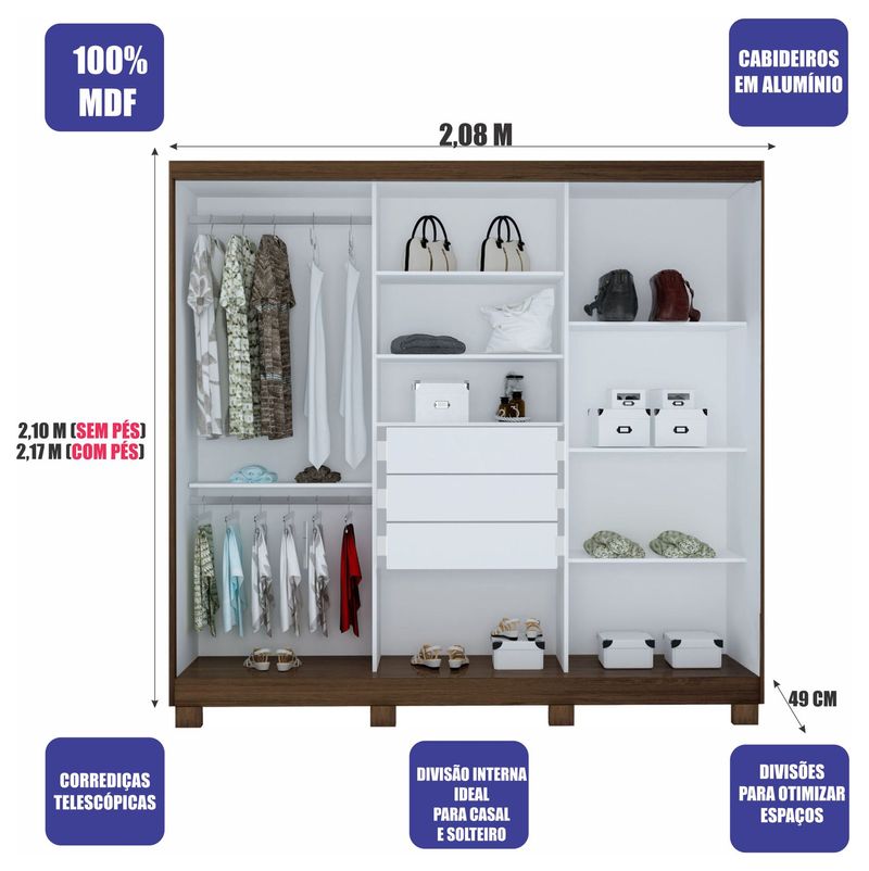 Guarda-Roupa-Casal-ECO-13-100--MDF-6-Portas-3-Gavetas-Bom-Pastor-Grafite-Noce-4