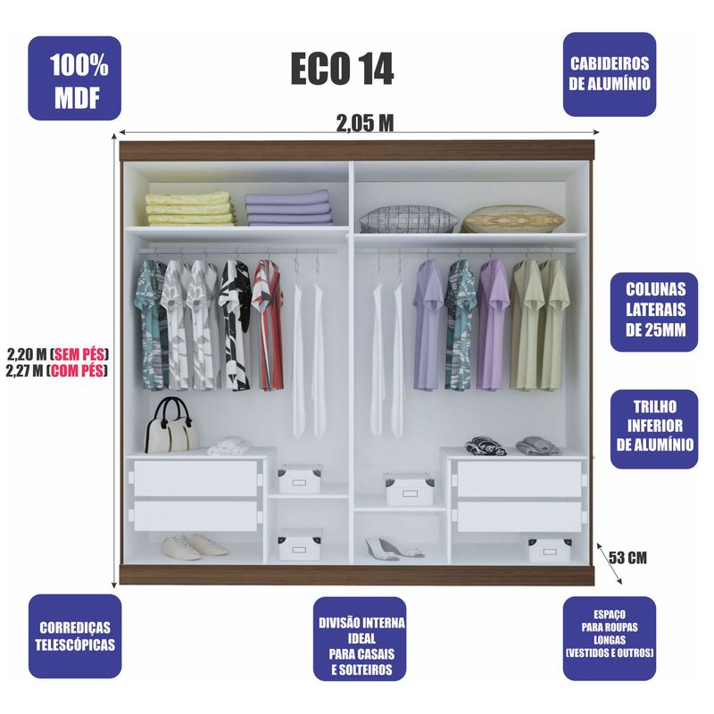 Guarda-Roupa-Casal-ECO-14-100--MDF-2-Portas-4-Gavetas-Bom-Pastor-Amendoa-4