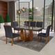Sala de Jantar 180x90 Roma Vidro Grafite 6 Cad Bom Pastor Nat/Cinza Imagem 3