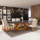 Sala de Jantar 220x100 Lottus MDF/Vidro Grafite 8 Cadeiras Bom Pastor - COM VIDRO-GRAFIT/TEC-3011/3001 - 1255 Imagem 3