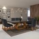 Sala de Jantar 220x100 Lottus MDF/Vidro Grafite 8 Cadeiras Bom Pastor - COM VIDRO-GRAFIT/TEC-3001/2036 - 1255 Imagem 3