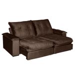 Sofá 5 Lugares 2,90m Ret e Reclinável Zyan Bom Pastor Marrom Imagem 2