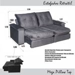 Sofá 5 Lugares 2,90m Ret e Reclinável Zyan Bom Pastor Marrom Imagem 3