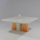 Mesa Magic 135x135 MDF/Vidro Bom Pastor Naturale/OFF Imagem 2