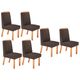 Conjunto 6 Cadeiras Jade 100% MDF Bom Pastor Naturale/Marrom Imagem 2