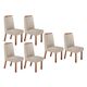 Conjunto 6 Cadeiras Jade 100% MDF Bom Pastor Naturale/Bege Imagem 2
