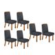 Conjunto 6 Cadeiras Jade 100% MDF Bom Pastor Naturale/Chumbo Imagem 2