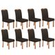 Conjunto 8 Cadeiras Mavi 100% MDF Bom Pastor Naturale/Marrom Imagem 2
