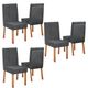 Conjunto 6 Cadeiras Yara Premium 100% MDF Bom Pastor Naturale/Chumbo Imagem 2