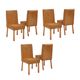 Conjunto 6 Cadeiras Yara Premium 100% MDF Bom Pastor Naturale/Caramelo Imagem 2