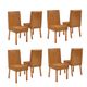 Conjunto 8 Cadeiras Yara Premium 100% MDF Bom Pastor Naturale/Caramelo Imagem 2