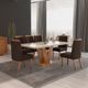 Sala de Jantar 160x80 Aurora 6 Cadeiras Bom Pastor Nat/Marrom Imagem 3