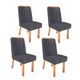 Conjunto 4 Cadeiras Belga 100% MDF Bom Pastor Naturale/Cinza Imagem 2