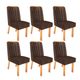 Conjunto 6 Cadeiras Belga 100% MDF Bom Pastor Naturale/Marrom Imagem 2