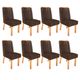 Conjunto 8 Cadeiras Belga 100% MDF Bom Pastor Naturale/Marrom Imagem 2