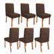 Conjunto 6 Cadeiras Maya 100% MDF Bom Pastor Naturale/Marrom Imagem 3