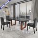 Sala de Jantar 160X80 Angel Black MDF/Vidro 6 Cadeiras Bom Pastor Imagem 9