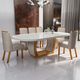 Sala de Jantar 196x90 Mel MDF/Vidro OFF 6 Cadeiras Bom Pastor Nat/Bege Imagem 8