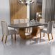 Sala de Jantar 196x90 Mel MDF/Vidro Grafite 6 Cadeiras Bom Pastor Nat/Bege Imagem 8