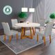 Sala de Jantar 110x110 Safira MDF/Vidro 4 Cadeiras Bom Pastor Linho Cinza Imagem 7