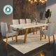 Sala de Jantar 160x80 Alba MDF/Vidro 6 Cadeiras Bom Pastor Linho Cinza Imagem 9