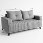 Sofá 3 Lugares Leona Bom Pastor Linho Bege Imagem 1