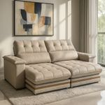 Sofá 5 Lugares 2,90m Retrátil e Reclinável Turim Molas Ensacadas Bom Pastor 3001 - VELUDO LUXO Imagem 1