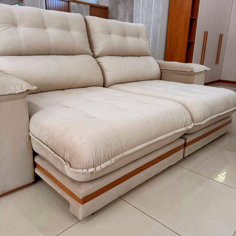 Sofá 5 Lugares 2,90m Retrátil e Reclinável Turim Molas Ensacadas Bom Pastor 3001 - VELUDO LUXO Imagem 6