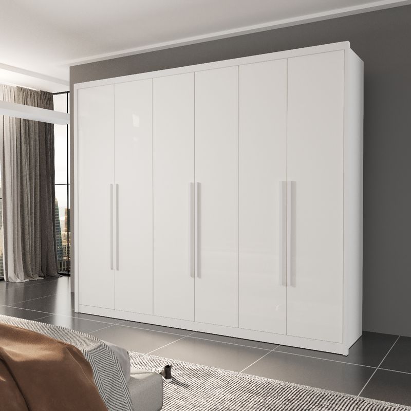 Guarda Roupa Casal Luca 6 Portas 6 Gavetas Bom Pastor Branco Imagem 1