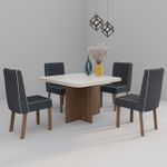 Sala de Jantar 90X90 Julie 4 Cadeiras Liz Bom Pastor Carvalho Cinza Imagem 7