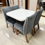 Sala de Jantar 90X90 Julie 4 Cadeiras Liz Bom Pastor Carvalho Cinza Imagem 8