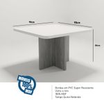 Sala de Jantar 90X90 Julie 4 Cadeiras Liz Bom Pastor Carvalho Cinza Imagem 9