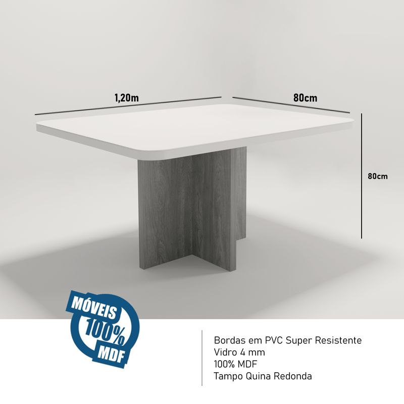 Sala de Jantar 120X80 Julie 4 Cadeiras Liz Bom Pastor Carvalho Cinza Imagem 6