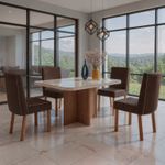 Sala de Jantar 120X80 Julie 4 Cadeiras Liz Bom Pastor Carvalho Marrom Imagem 4