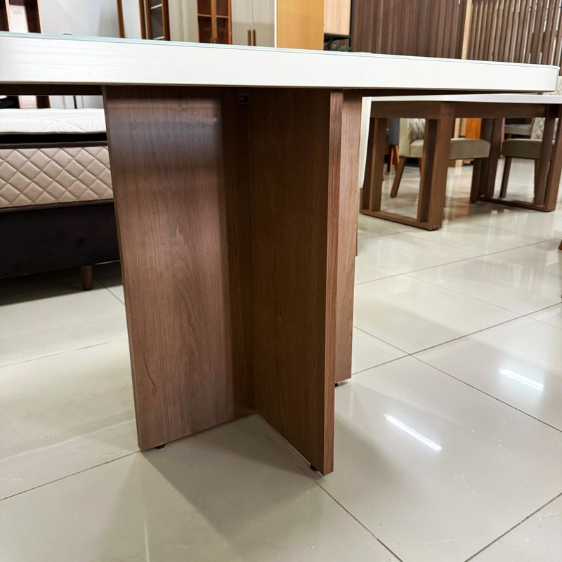 Sala de Jantar 120X80 Julie 4 Cadeiras Liz Bom Pastor Carvalho Marrom Imagem 2