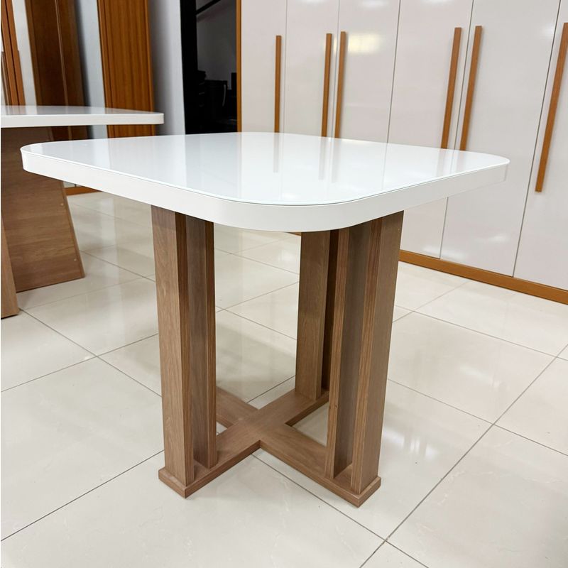 Sala de Jantar 90X90 Paris 4 Cadeiras Bom Pastor Carvalho Bege Imagem 3