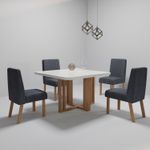 Sala de Jantar 90X90 Paris 4 Cadeiras Viena Bom Pastor Carvalho Cinza Imagem 7