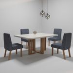 Sala de Jantar 120X80 Paris 4 Cadeiras Viena Bom Pastor Carvalho Cinza Imagem 6