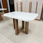 Sala de Jantar 120X80 Paris 4 Cadeiras Viena Bom Pastor Carvalho Cinza Imagem 3