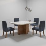 Sala de Jantar 130X90 Anne 4 Cadeiras Viena Bom Pastor Carvalho Cinza Imagem 6
