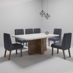 Sala de Jantar 160X80 Anne 6 Cadeiras Viena Bom Pastor Carvalho Cinza Imagem 7
