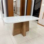 Sala de Jantar 160X80 Anne 6 Cadeiras Viena Bom Pastor Carvalho Cinza Imagem 5