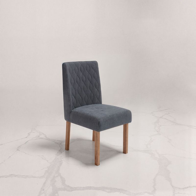 Sala de Jantar 160X80 Anne 6 Cadeiras Viena Bom Pastor Carvalho Cinza Imagem 2