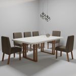 Sala de Jantar 180X90 Noah 6 Cadeiras Viena Bom Pastor Carvalho Marrom Imagem 5