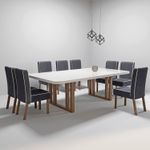 Sala de Jantar 220X110 Noah 8 Cadeiras Liz Bom Pastor Carvalho Cinza Imagem 7