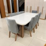 Sala de Jantar 220X110 Noah 8 Cadeiras Liz Bom Pastor Carvalho Cinza Imagem 8