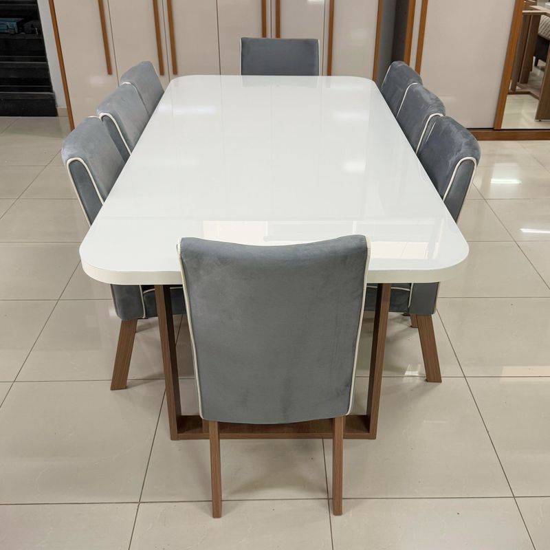 Sala de Jantar 220X110 Noah 8 Cadeiras Liz Bom Pastor Carvalho Cinza Imagem 10