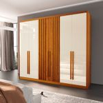 Guarda Roupa Casal Lisboa 6 Portas 6 Gavetas Bom Pastor Naturale Off Imagem 2